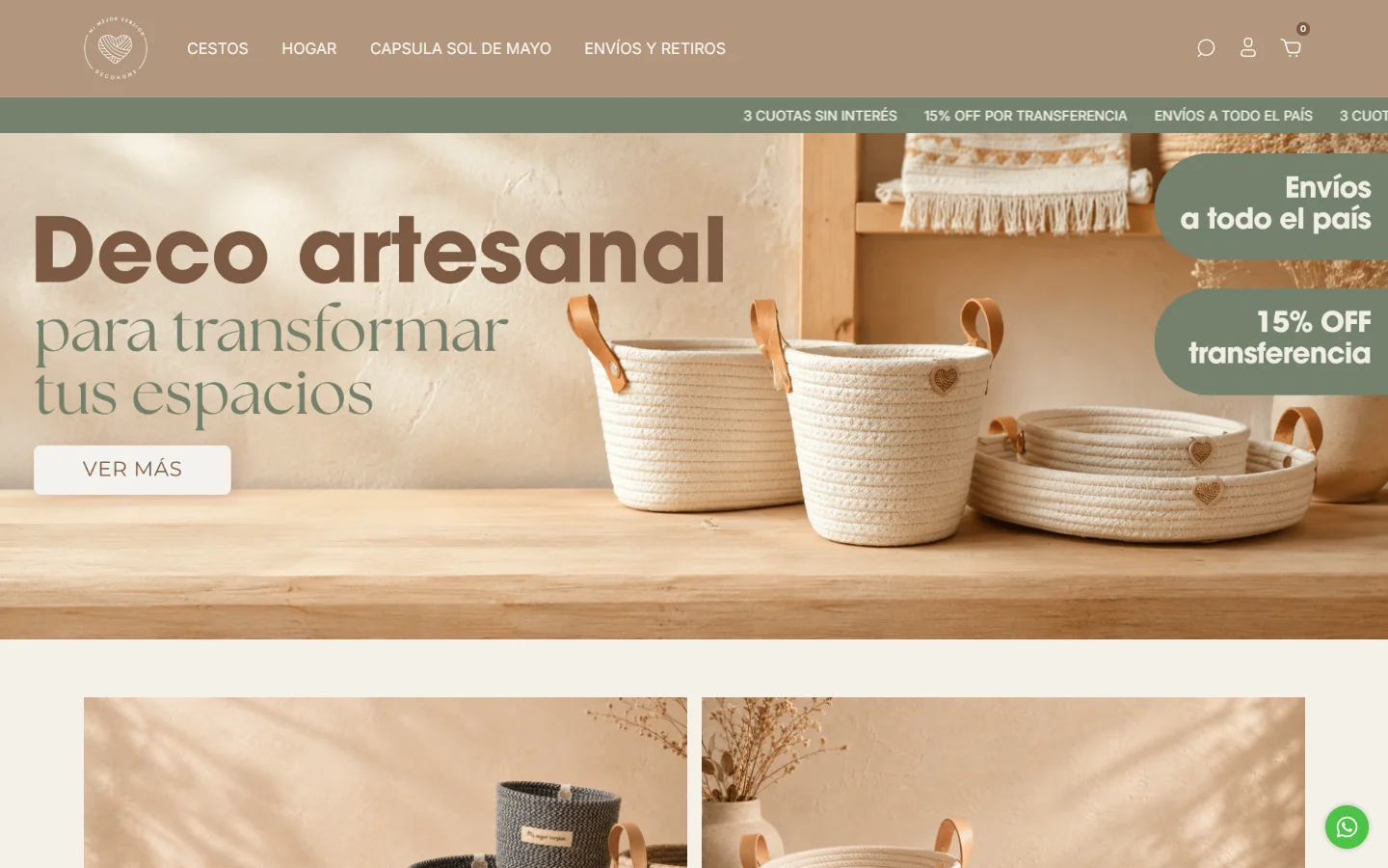 Tienda Mi Mejor Versión, deco artesanal para el hogar
