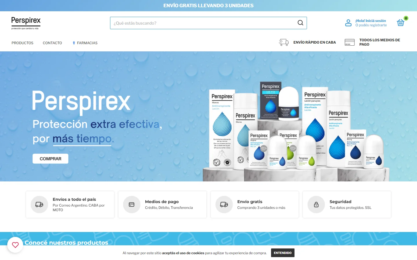 Tienda Perspirex, antitranspirantes roll-on